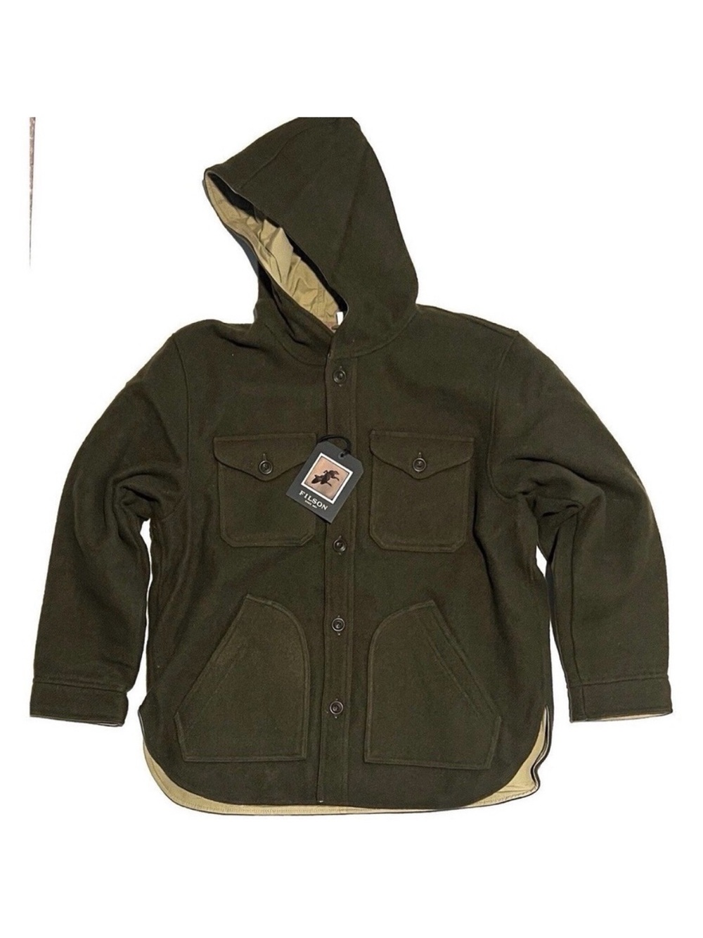 Filson Snohomish Reversible McKinley Green New Wool Military-Style Field Jacket - Picture 7 of 13